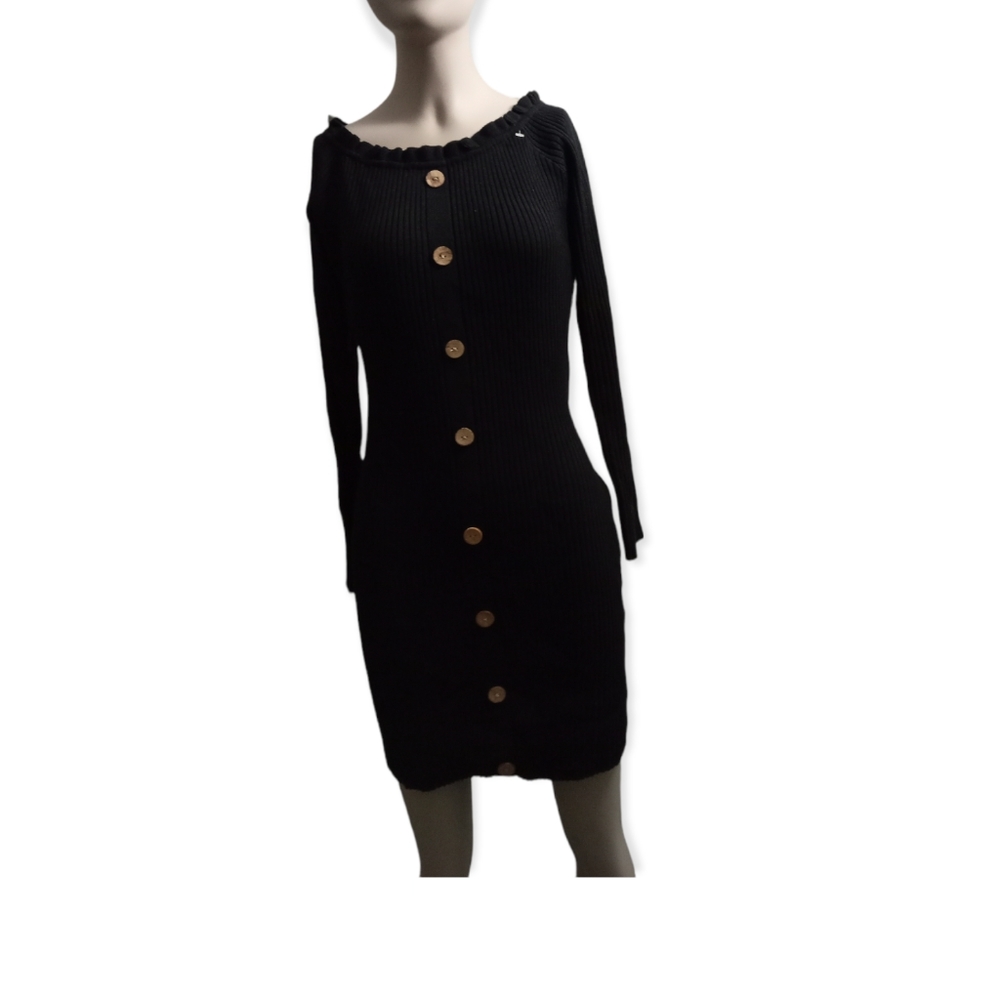 ALMOST FAMOUS black long sleeve bodycon dress size large